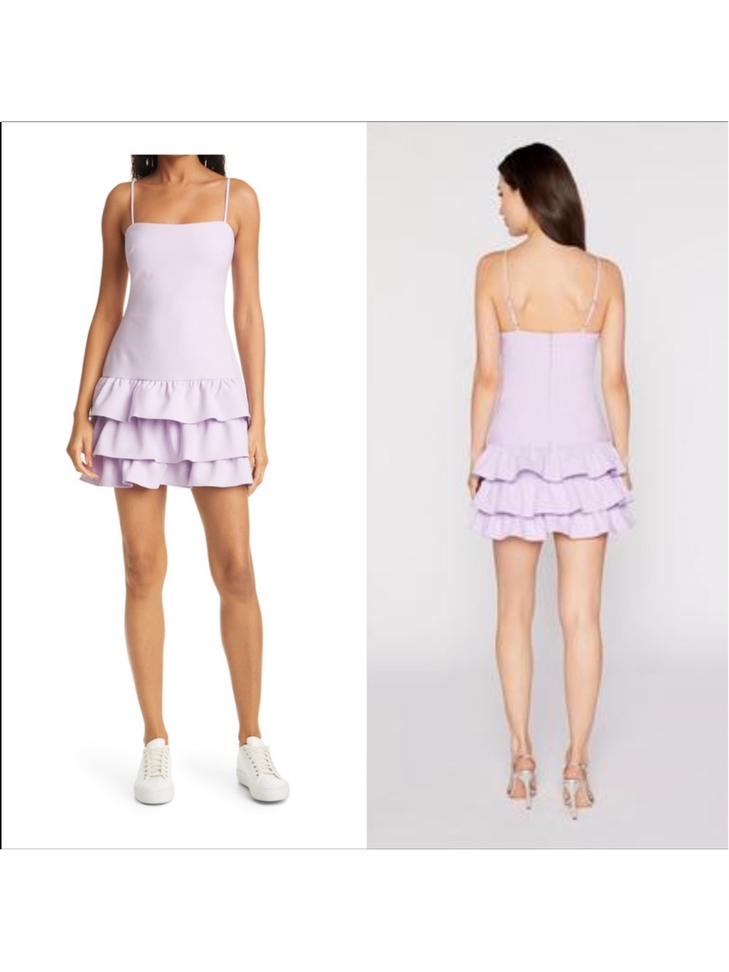 Likely Amica Tiered Ruffle Hem Minidress Lavender Size 4
